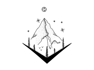 Take a (Night) Hike black camping illustration nature night simple texture