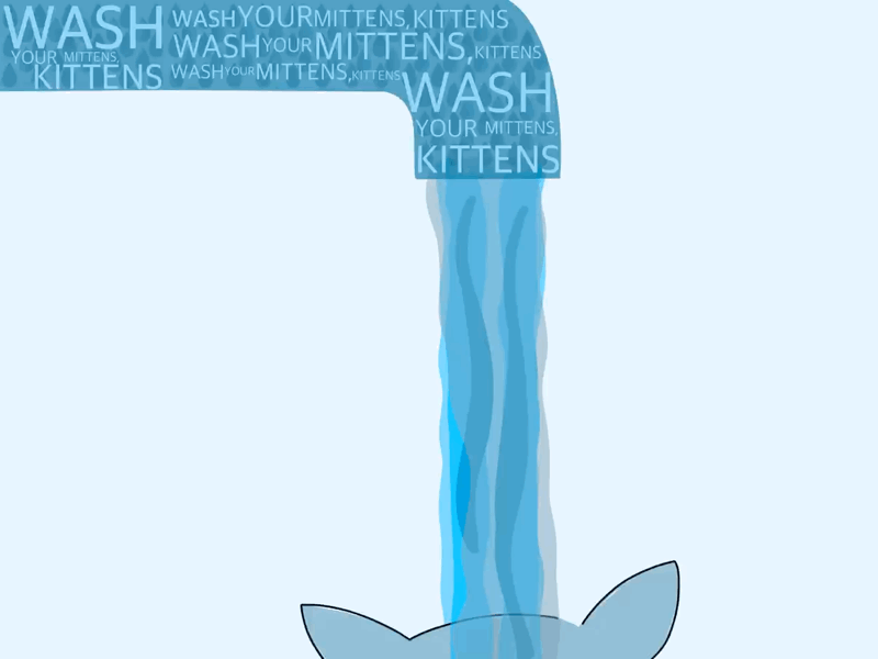 Wash your mittens, kittens! animal animation blue cat design fun health illustration social media