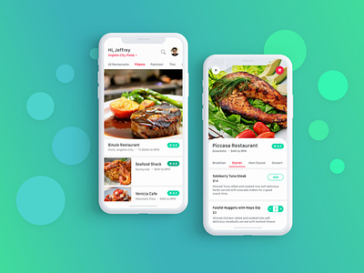 Food app UI/UX design