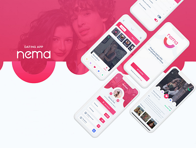 Dating App Nema UI/UX design app dating app design graphic design illustration ui uiux ux