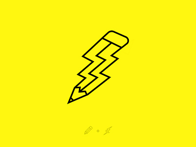 Pencil Bolt bolt combined icon lightening pencil shapes