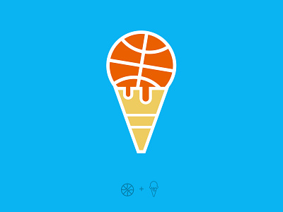 Bball Cone basketball cone icecream icon logo yum