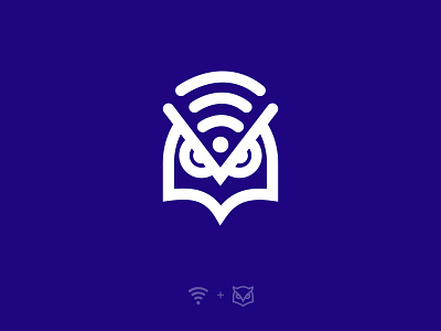 Wifi Owl combined icon icons illustraiton illustrator logo owl tech wifi