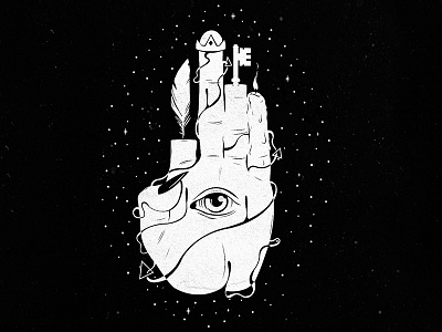 Observer's Hand 2d abstract and black creative digital esign illustration threadless white