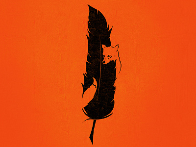 Sly animal feather fox illustration nature negative orange photoshop space