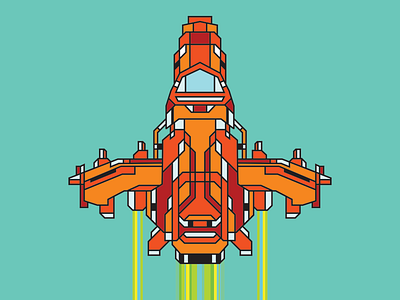 Hyperdrive blastoff bright graphic illustrator nomanssky retro ship spaceship warp