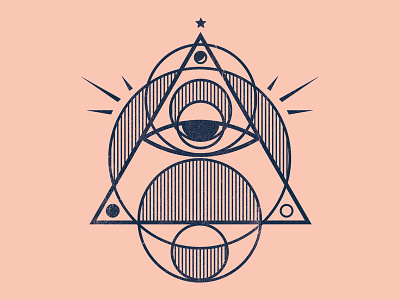 Omnipotent eye mystical occult symmetrical triangle