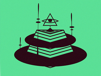 Synthesize illustration illustrator pyramid symmetrical trippy