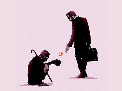 Spare some love? conceptual illustration media photoshop street art