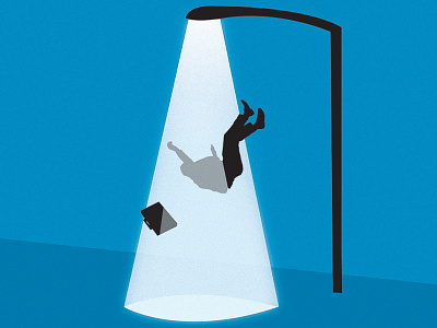 Falling Up abstract concept editorial illustration light