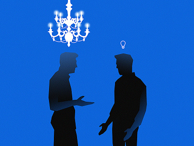 Talking to the Client concept conversation idea lightbulb photoshop