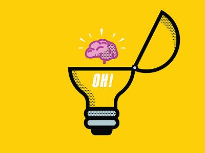 Oh! brain halftone icon idea illustrator photoshop