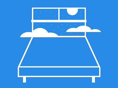 Bed to Sleep blue line minimal simple sleep