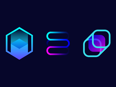 Blockchain Logo Explorations blockchain bright crypto cryptocurrency identity logo neon