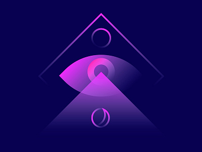 Awake eye gradient icon moon watch