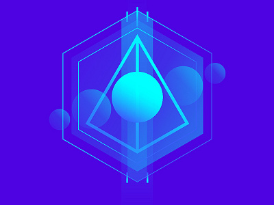 Captured blockchain cube geometric glow gradient illustration shapes