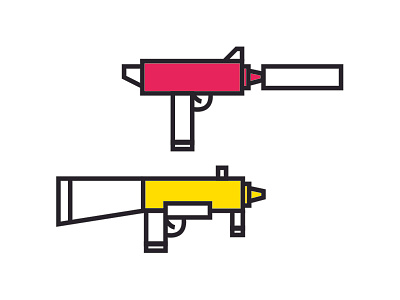 Killer Condiments funny gun humor icon iconography ketchup mustard red shooter yellow