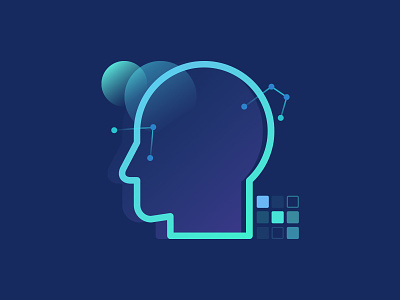 Cognition data gradient icons illustration mental process shapes thought