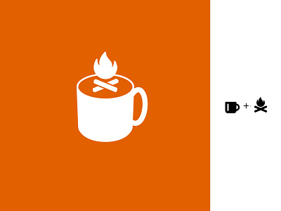 Campfire Coffee campfire coffee fire icon icons logo logo design logodesign logos orange