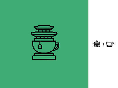 Tea House combine icon icons japan line logo logos shapes simple stroke tea