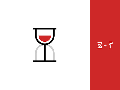 Wine Time alcohol combine drink glass logo icon logo minimal logo shapes simple logo symbol time time logo wine wine logo