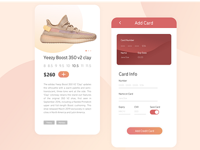Daily UI 01 - Card Check Out add card checkout credit card interface mobile payment shoe sketch ui ui design yeezy