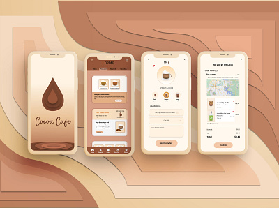 Dripping Cocoa Cafe Cutout Design character illustration design figma graphic design productdesign ui uidesign uxdesign