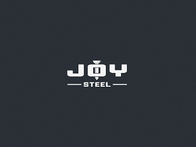 Joy Steel Logo construction heavy joy logo mark metal nail power steel strong