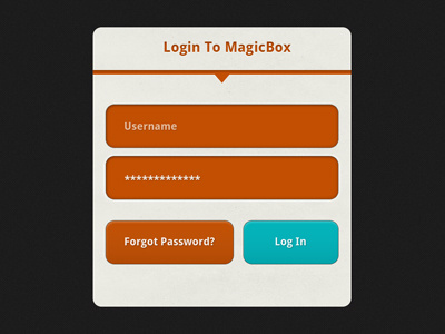 Login Form buttons fields form login ui