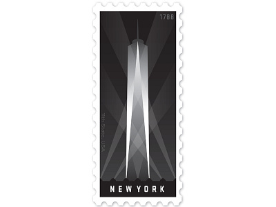 New York Stamp design illustration philately spot lights stamp