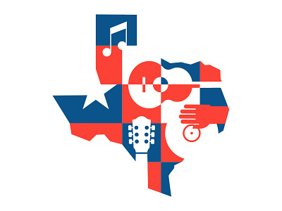 Texas Music Office design illustration texas