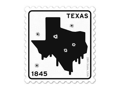 Texas Stamp bullets design illustration oil philately sign stamp