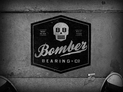 Bomber Bearing Co. badge bombs branding lettering lockup logo skateboarding skull typography