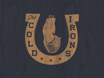 The Cold Irons band branding hoof horse shoe lockup logo stars typography