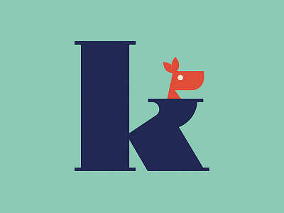 36 Days of Type – K design flat illustration kangaroo letterform lettering