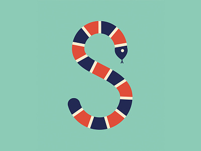36 Days of Type – S design flat illustration letterform lettering retro snake