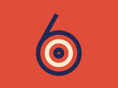 36 Days of Type – 6 design flat illustration letterform lettering retro target
