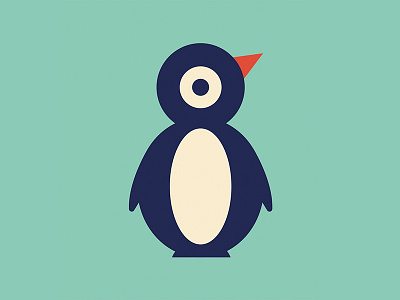 36 Days of Type – 8 design flat illustration letterform lettering penguin retro