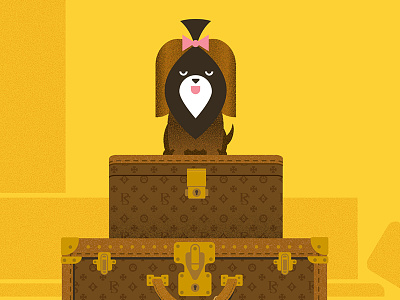 Petsmart Travel design dog illustration luggage poster travel