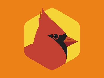 Cardinal audubon society bird cardinal design flat hexagon illustration texas