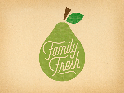 Family Fresh Pear branding illustration lettering logo pear typography