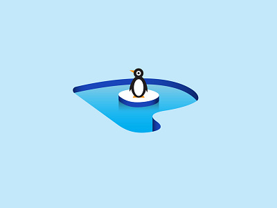 World Animal Day design ice illustration letterform p penguin vector