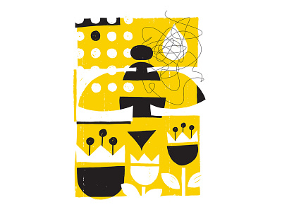 After Hours ATX poster bee design flowers illustration negative space pollen retro