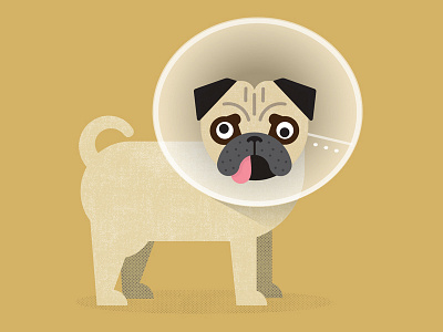 Pug Life cone head design illustration pug tongue vector