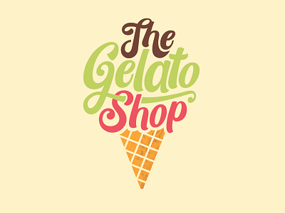 The Gelato Shop branding gelato identity illustration letterform lettering script vector