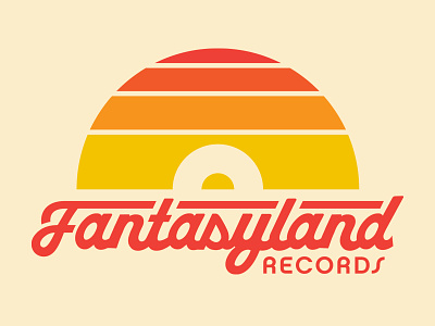 Fantasyland Records design flat identity letterform logo record sun vector