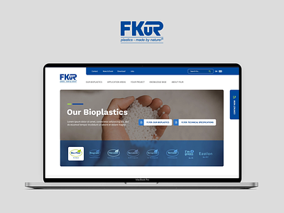 Bioplastic Website for FKUR bioplastic design interface landingpage website