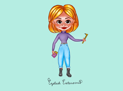 Julia Eyelash app cartoon character design graphic design illustration ui