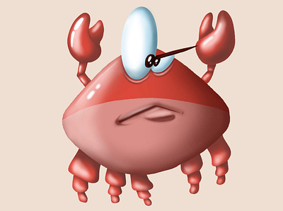 Suspicious crab app art branding cartoon cartoon character character design digital illustration freehand artist graphic design illustration logo ui