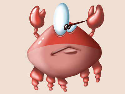 Suspicious crab app art branding cartoon cartoon character character design digital illustration freehand artist graphic design illustration logo ui